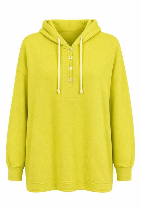 Aerie Tops - Aerie Women's Oversized Quarter-Button Henley Hoodie Sweatshirt #1379